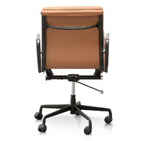 Alvin Low Back Office Chair - Saddle Tan in Black Frame