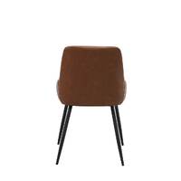 Set of 2 Dane Faux Leather Dining Chair, Cognac