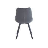 Set of 2 Orion Faux Leather Dining Chairs, Dark Grey