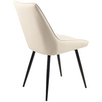 Ruwan Faux Leather Dining Chairs, Ivory Set of 2