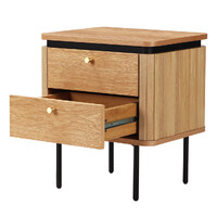 Nola Wooden Bedside Table - Natural