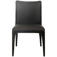 Claudia Faux Leather Dining Chairs, Black Set of 2