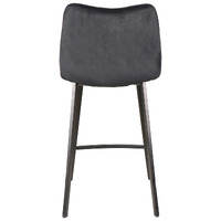 Jed Velvet Barstools, Black Set of 2