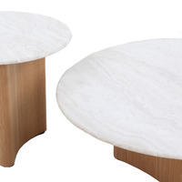 Laurie Nested Marble Coffee Table - Natural