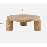 Leo 95cm Coffee Table - Natural