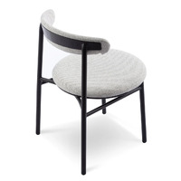 Set of 2 - Milan Fabric Dining Chair - Silver Grey with Black Legs