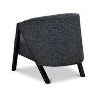 Charlie Fabric Armchair - Dark Grey Fleck - Black Oak