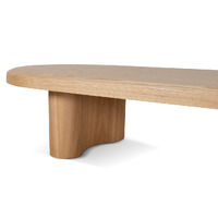 Jerrin Wooden Oval Coffee Table, Natural