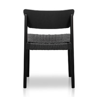 Set of 2 Cassian Rope Seat Dining Chair - Black