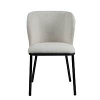 Set of 2 Flossie Boucle Dining Chairs, White