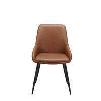 Set of 2 Dane Faux Leather Dining Chair, Cognac