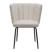 Set of 2 Ella Boucle Dining Chairs, Beige