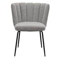 Set of 2 Ella Boucle Dining Chairs, Latte