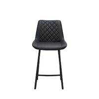 Set of 2 Delphi Faux Leather Barstools, Black