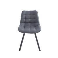 Set of 2 Orion Faux Leather Dining Chairs, Dark Grey