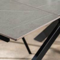 Craig Extendable Dining Table, Bulgarian Grey Ceramic