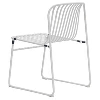 Set of 2 Pesco Curved Outdoor Dining Chairs, White