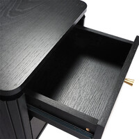 Nola Wooden Bedside Table - Black