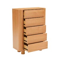 Kenston 5 Drawers Chest Tallboy, Natural