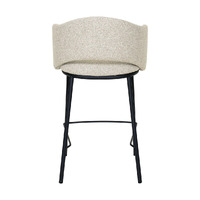 Set of 2 Jesse Black Bar Stool - Clay Grey