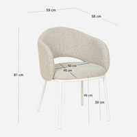 Jesse White Dining Chair - Clay Grey