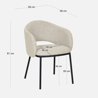 Jesse Black Dining Chair - Clay Grey