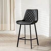 Set of 2 Delphi Faux Leather Barstools, Black