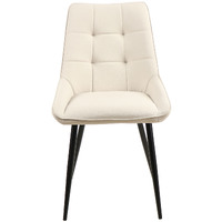 Ruwan Faux Leather Dining Chairs, Ivory Set of 2