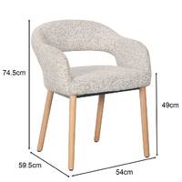 Set of 2 Chloe Upholstered Dining Chairs, Natural Leg