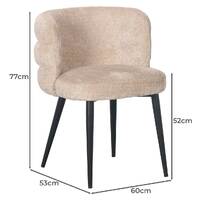 Set of 2 Aniela Upholstered Dining Chairs, Latte