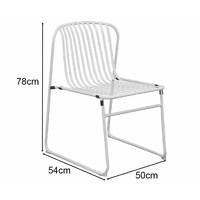 Set of 2 Pesco Curved Outdoor Dining Chairs, White