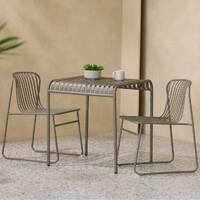 Set of 2 Pesco Curved Outdoor Dining Chairs