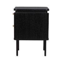 Nola Wooden Bedside Table - Black