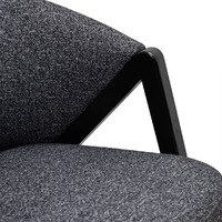 Charlie Fabric Armchair - Dark Grey Fleck - Black Oak