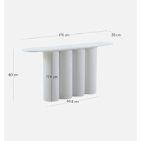 Bomen Wooden Console Table, Full White