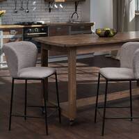 Set of 2 Flossie Boucle Barstools, Latte