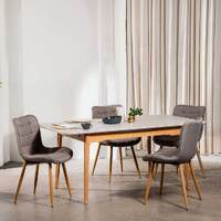 Set of 4 Sleigh Dining Chairs, Taupe