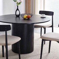 Nola 1.2m Round Wooden Dining Table - Black