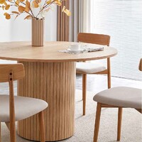 Nola 1.2m Round Wooden Dining Table - Natural