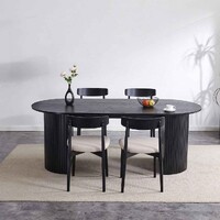 Nola 2m Wooden Dining Table - Black