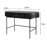 Nola 1.2m Wooden Study Desk - Black