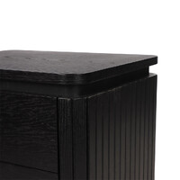 Nola Wooden Bedside Table - Black