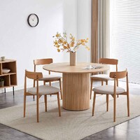 Nola 1.2m Round Wooden Dining Table - Natural