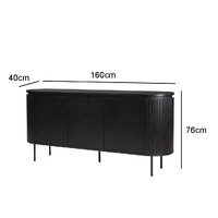 Nola 1.6m Wooden Buffet Unit - Black