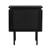 Nola Wooden Bedside Table - Black