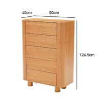 Kenston 5 Drawers Chest Tallboy, Natural