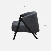 Charlie Fabric Armchair - Dark Grey Fleck - Black Oak