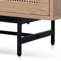 Denver 2m Natural Oak TV Entertainment Unit - Rattan Doors