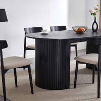 Nola 2m Wooden Dining Table - Black