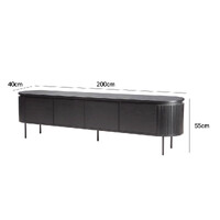 Nola 2m Wooden TV Entertainment Unit - Black